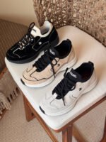 Chanel Suede Calfskin & Ribbed Knit Low-Top Sneakers - Image 7