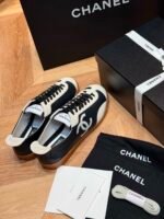 Chanel Calfskin Embossed Suede Sneakers - Image 2