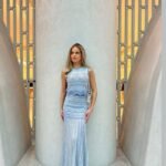 Sky Blue Sandro Maxi Decorative Knit Skirt