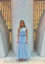 Sky Blue Sandro Maxi Decorative Knit Skirt - Image 2