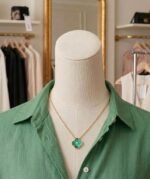 Van Cleef Malachite Vintage Alhambra Pendant Necklace - Image 3