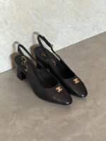 Chanel Canvas & Leather Slingback Pumps - Image 3