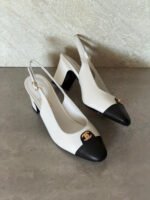 Chanel Canvas & Leather Slingback Pumps - Image 2