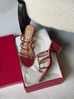 Valentino Garavani Rockstud Calfskin Leather Sandals - Image 2