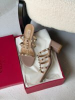 Valentino Garavani Rockstud Calfskin Leather Sandals - Image 4