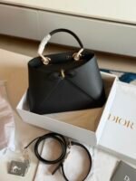 Dior Cigale Bag structured architectural silhouette in shiny supple calfskin accented with a delicate front bow detail - Image 2
