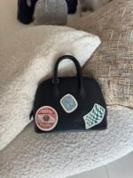 Hermès limited-edition Bolide mini pique-colle bags in noir & caramel mysore goatskin - Image 3