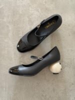 Chanel Mary Janes Lambskin Patent Calfskin & Imitation Pearls - Image 2