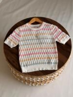 Chanel Short-Sleeved Top colorfull zigzag stripes & a central CC logo - Image 3