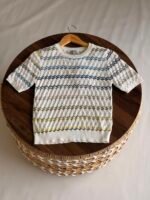Chanel Short-Sleeved Top colorfull zigzag stripes & a central CC logo - Image 2