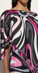 Pucci Striking silk set iconic,psychedelic swirling Marmo print in bold shades of fuchsia - Image 3