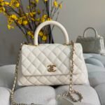 Chanel Mini Coco Handle Bag with Gold tone CC turn-lock hardware