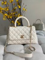 Chanel Mini Coco Handle Bag with Gold tone CC turn-lock hardware