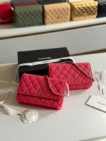 Chanel classic wallet on chain (WOC) Cavier leather & CC metal Logo - Image 3