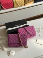 Chanel classic wallet on chain (WOC) Cavier leather & CC metal Logo - Image 4