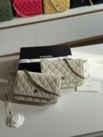 Chanel classic wallet on chain (WOC) Cavier leather & CC metal Logo - Image 9
