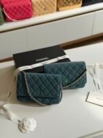 Chanel classic wallet on chain (WOC) Cavier leather & CC metal Logo - Image 10