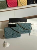 Chanel classic wallet on chain (WOC) Cavier leather & CC metal Logo - Image 14