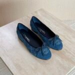 Chanel Washed Out Denim Quilted Ballet