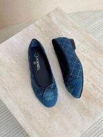 Chanel Washed Out Denim Quilted Ballet - Image 2