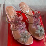 Rene Coavilla Peach Flower Sandal