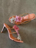 Rene Coavilla Peach Flower Sandal - Image 4