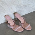Rene Caovilla Satin Chandelier Heeled Mules