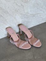 Rene Caovilla Satin Chandelier Heeled Mules