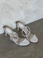 Rene Caovilla Satin Chandelier Heeled Mules - Image 3