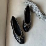 Chanel Lambskin and Vanished calfskin ballerina flats