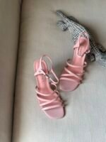 Chanel Strappy High Heel sandals delicate multi strap detailing & CC logo on the ankle strap button - Image 4