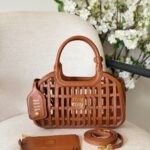 Miu Miu Cognac Leather Basket Bag