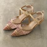 Pink Fendi 55mm Colibri lite FF-petterned Slingback Pumps