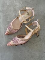 Pink Fendi 55mm Colibri lite FF-petterned Slingback Pumps - Image 2