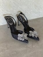 Rene Caovilla flower embossed heels - Image 3