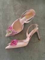 Rene Caovilla flower embossed heels - Image 5