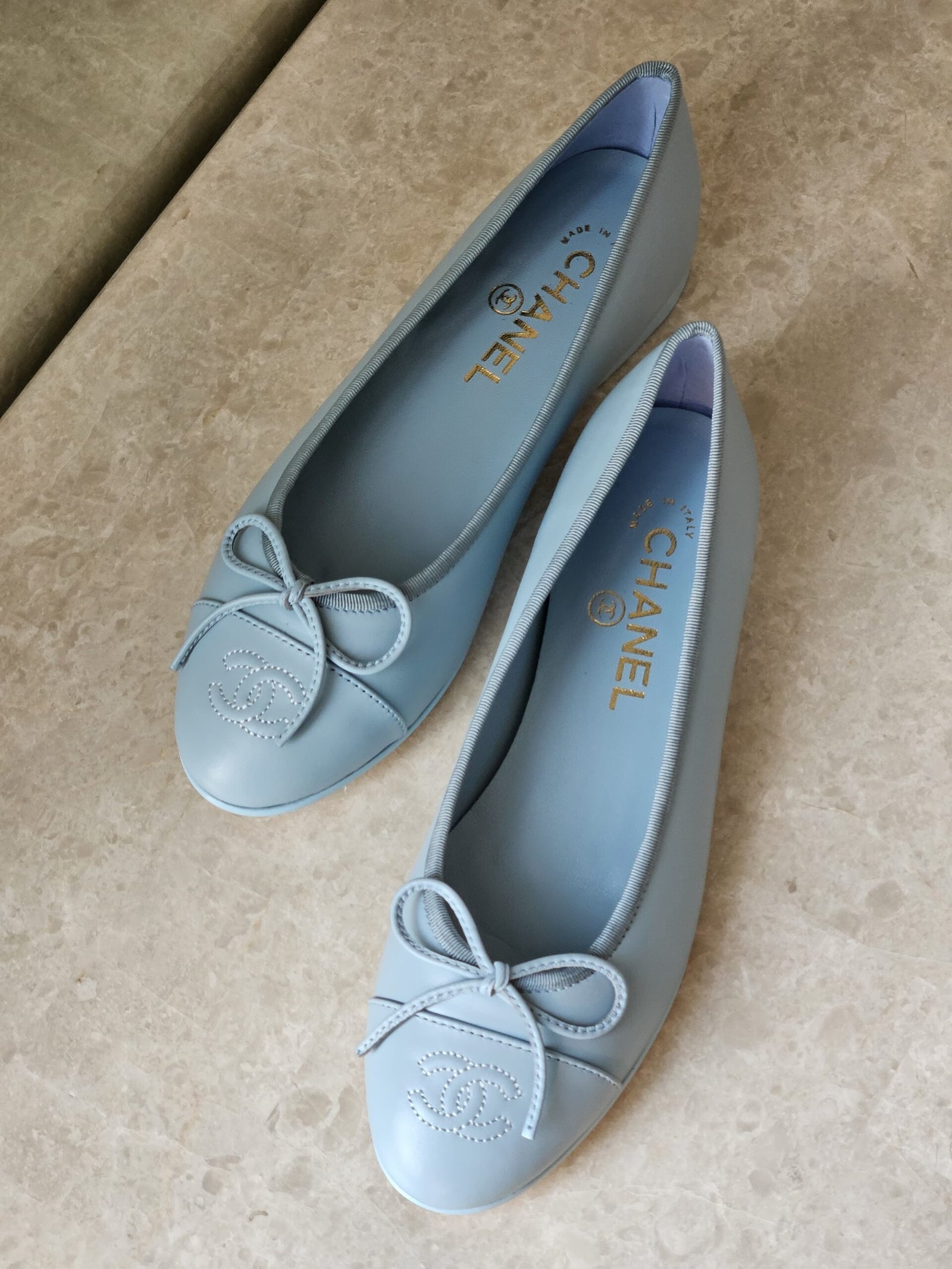 WhatsApp Image 2026-08-20 at 21.05.20 Chanel Light Blue lambskin ballerina flats - Image 1