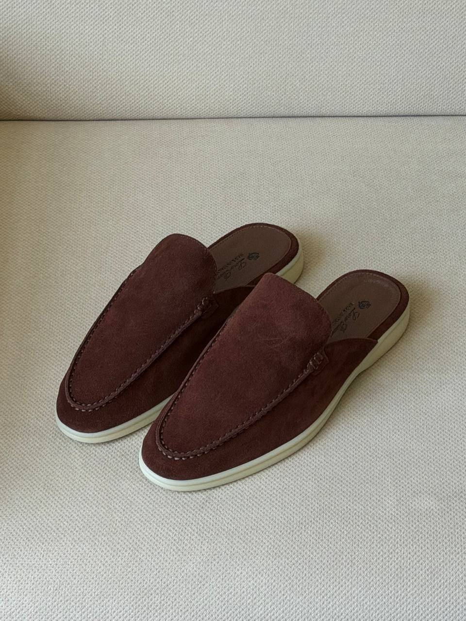 WhatsApp Image 2026-08-22 at 17.17.52 Loro Piana Deep-Wine suede babouche walk mules - Image 1