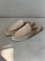 Loro Piana Warm-Beige suede babouche walk mules