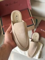 Loro Piana Warm-Beige suede babouche walk mules - Image 3