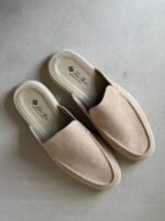 Loro Piana Warm-Beige suede babouche walk mules - Image 2