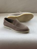 Loro Piana Summer Walk suede loafers in a Soft Taupe shade - Image 2