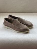 Loro Piana Summer Walk suede loafers in a Soft Taupe shade