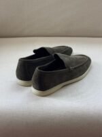 Loro Piana Summer Walk suede loafers in a Dark-Grey shade - Image 3