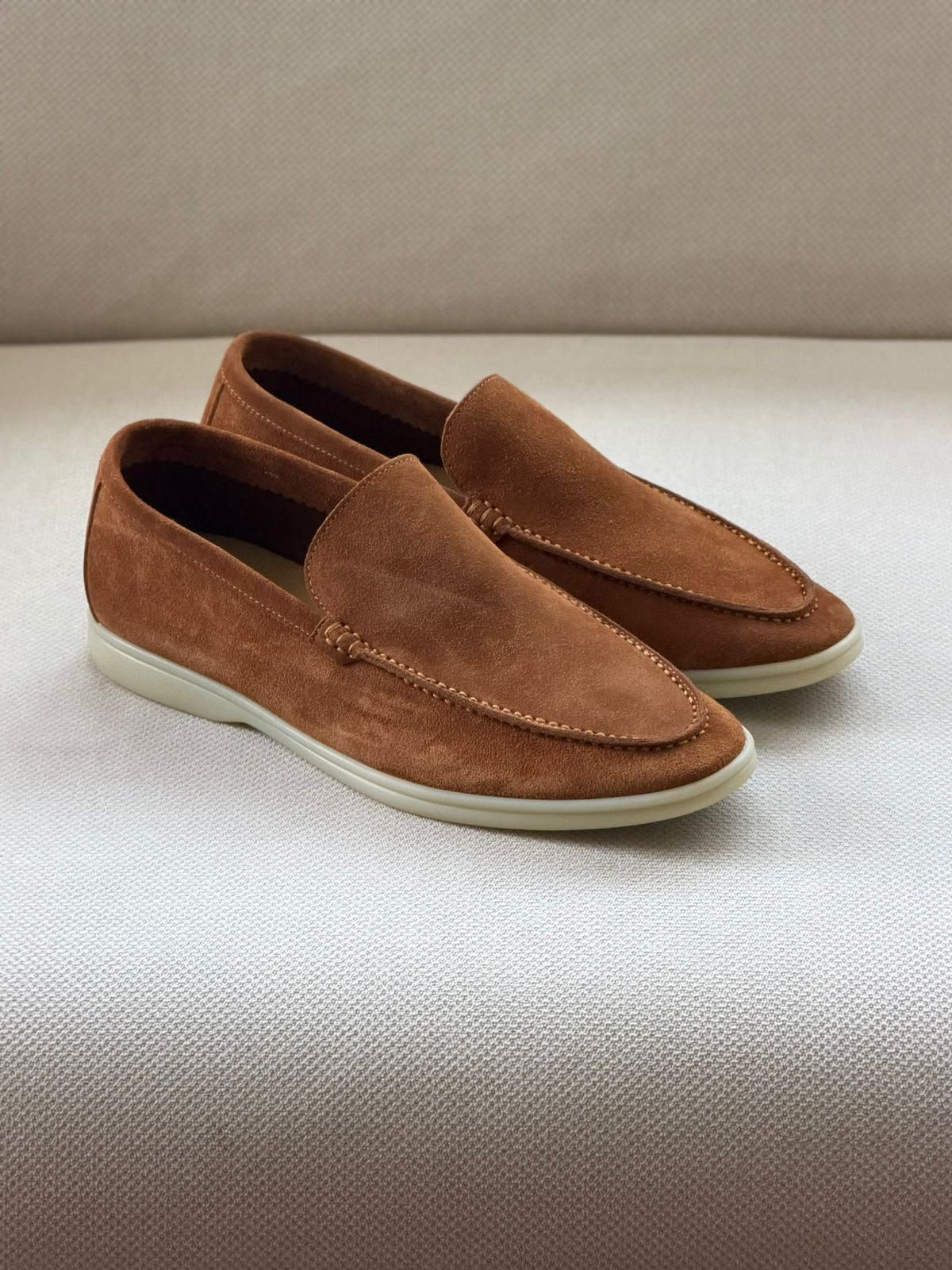WhatsApp Image 2026-08-22 at 17.18.56 (1) Loro Piana Summer Walk suede loafers in a Brown shade - Image 1