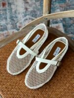 Alaïa Fishnet Mary Jane Ballet flats open-knit mesh design - Image 2