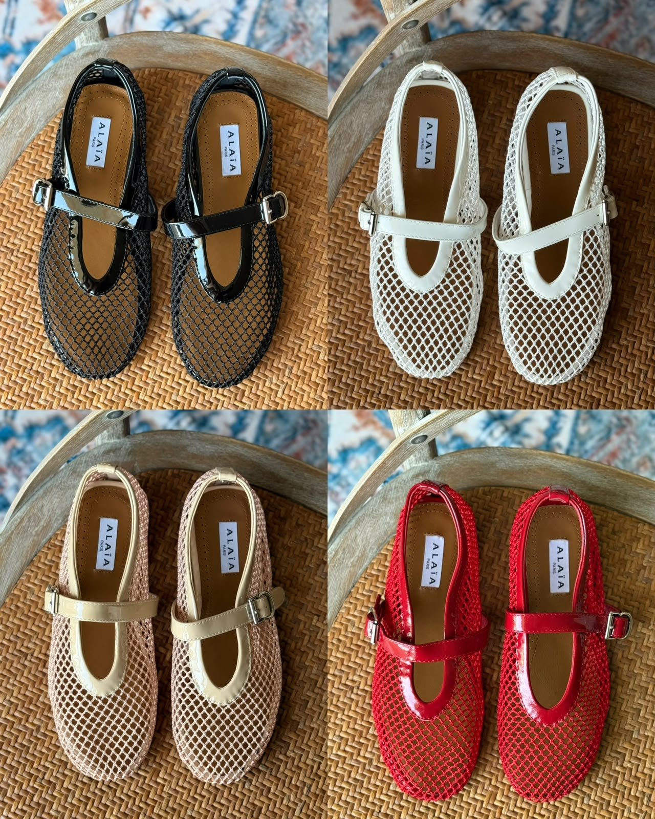 WhatsApp Image 2026-08-22 at 17.20.36 (2) Alaïa Fishnet Mary Jane Ballet flats open-knit mesh design - Image 1