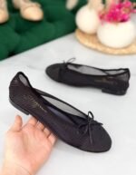 Chanel Classic Ballerina flats delicate bow & iconic CC logo on the toe - Image 5