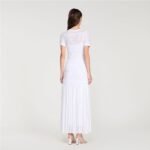 Sandro Levana beaded knit maxi dress in white elegent pearl accented button - Image 5