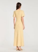 Sandro Rhinestone knit maxi dress in a shimmering gold-tone textured knit - Image 3